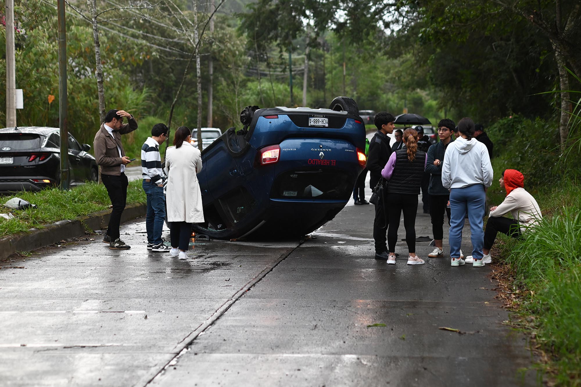 Volcadura de automóvil