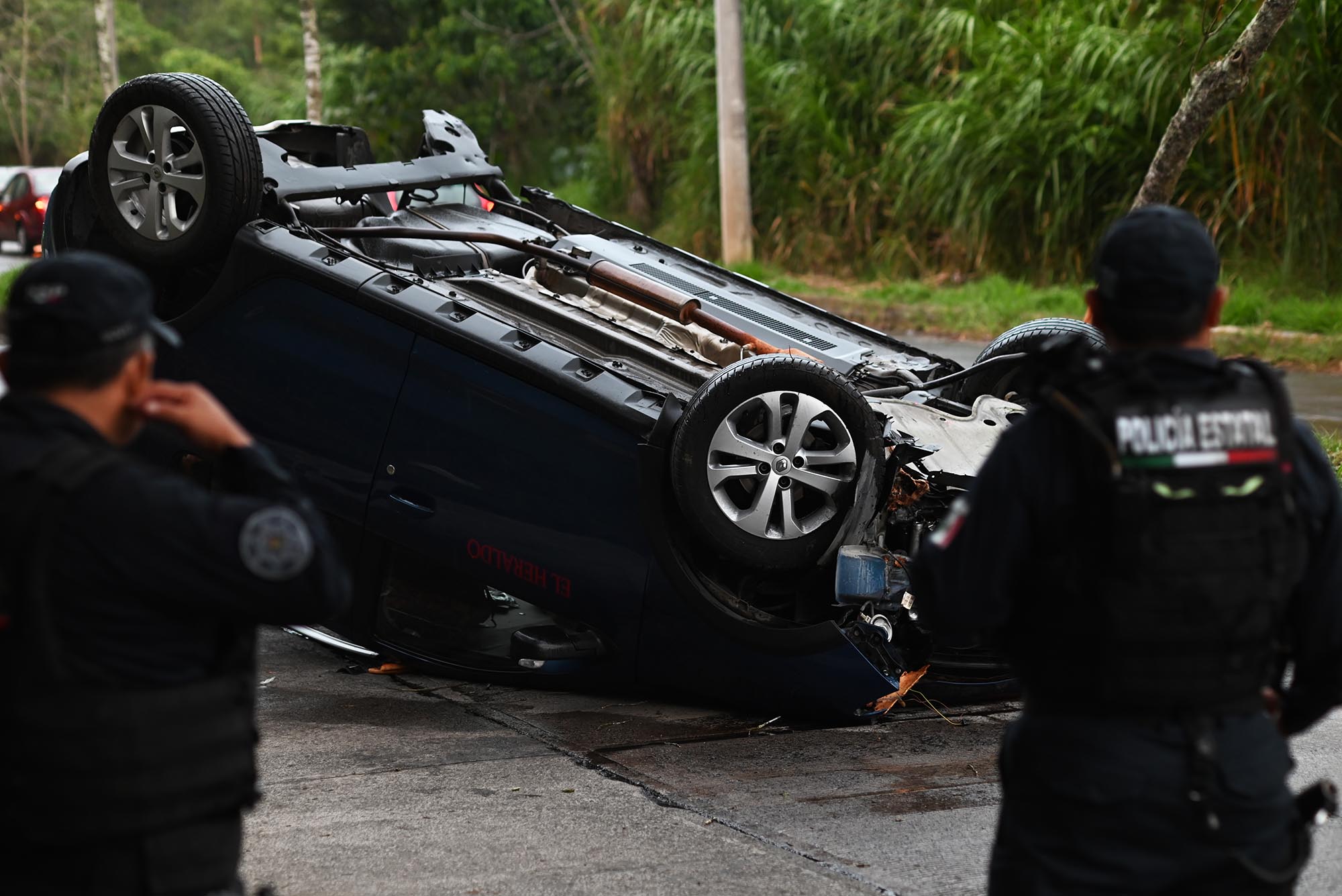 Volcadura de automóvil