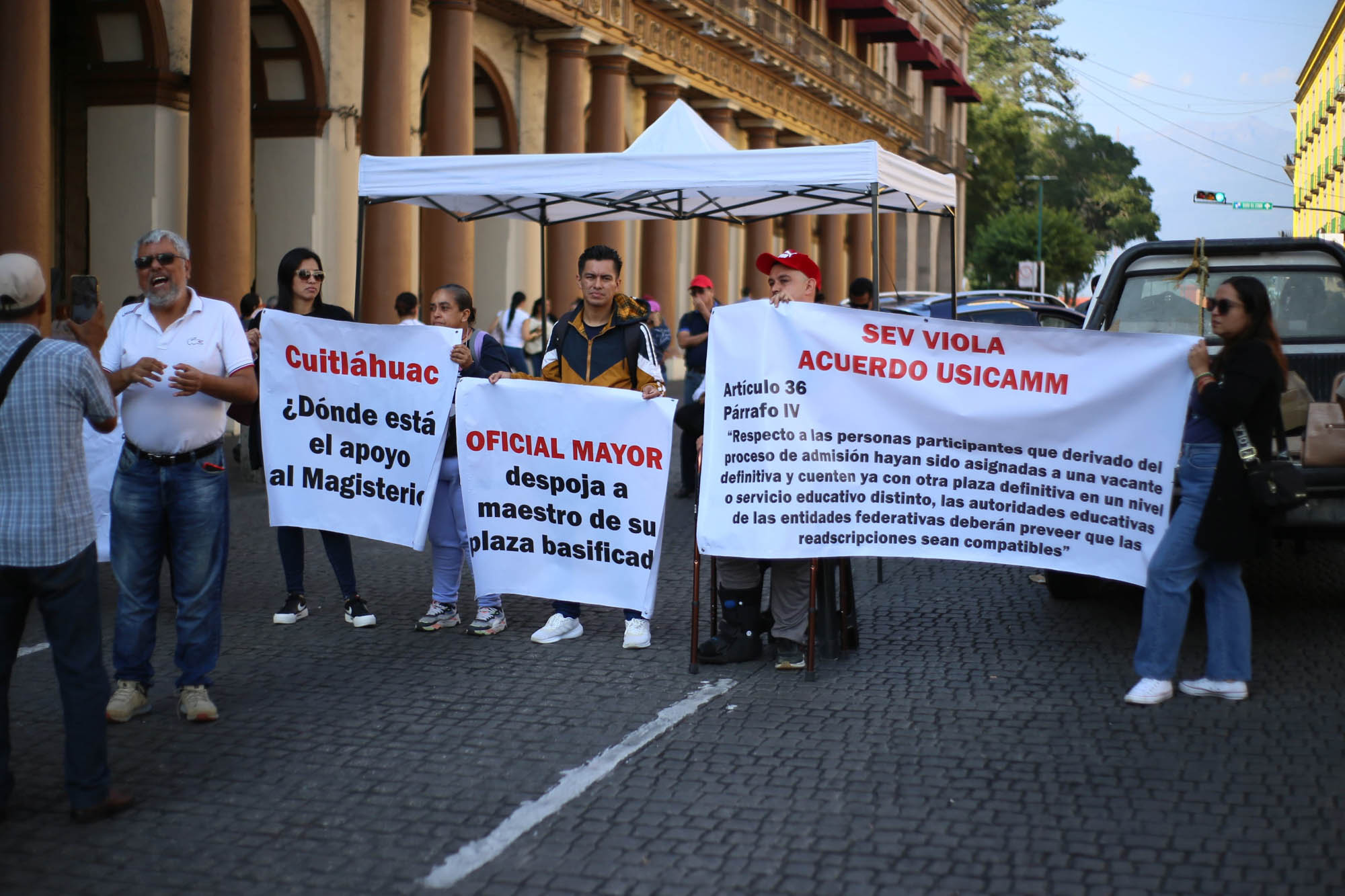 Manifestación del Sindicato Renovador Magisterial Veracruzano