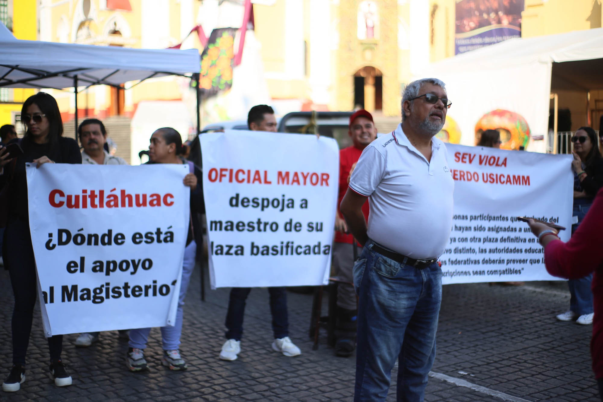 Manifestación del Sindicato Renovador Magisterial Veracruzano