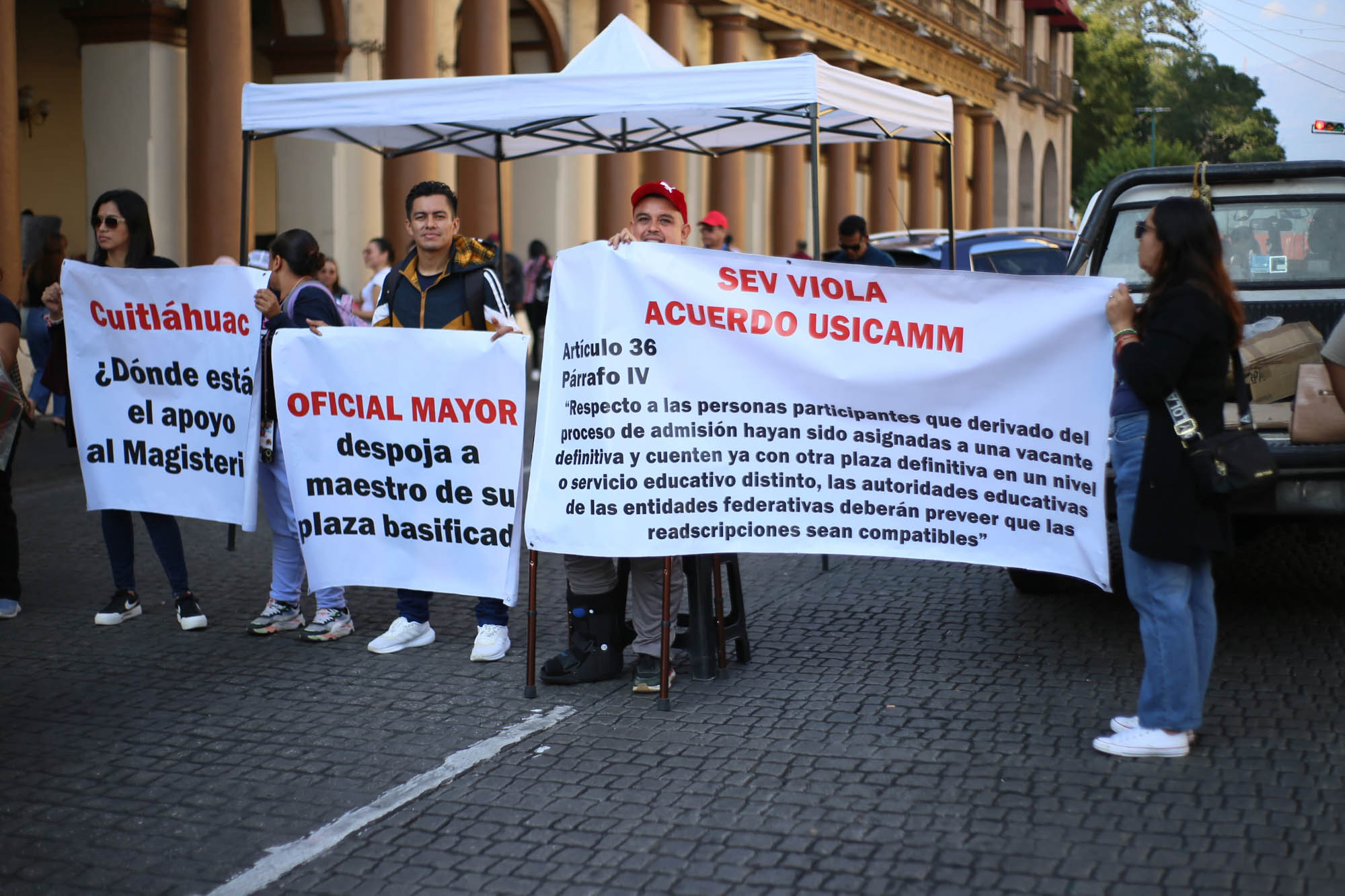 Manifestación del Sindicato Renovador Magisterial Veracruzano