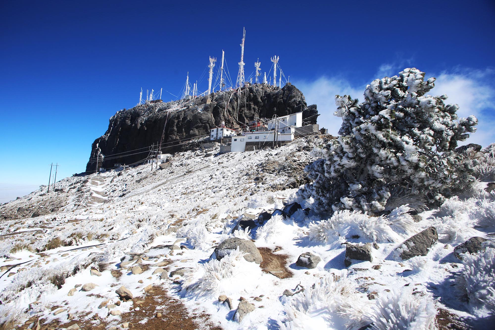 Se registra la cuarta nevada en el Cofre de Perote