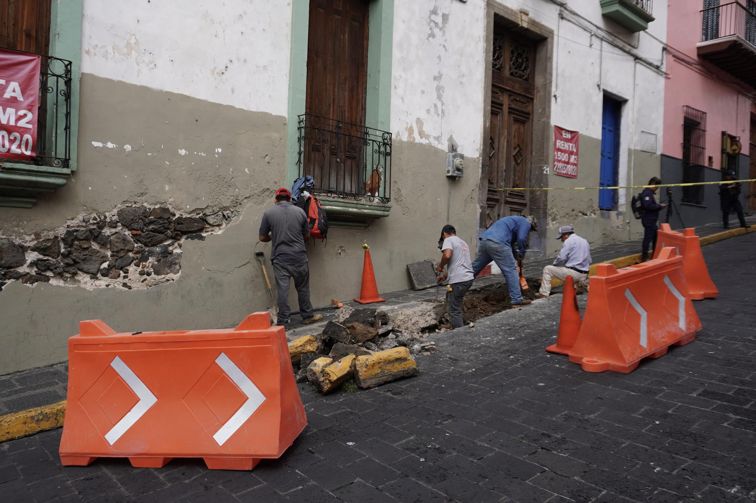 Socavón en centro de la ciudad