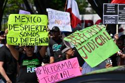 Manifestación de trabajadores del Poder Judicial Federal