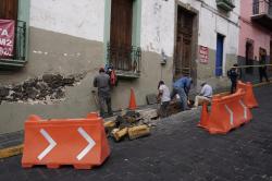 Socavón en centro de la ciudad