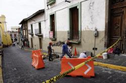 Socavón en centro de la ciudad